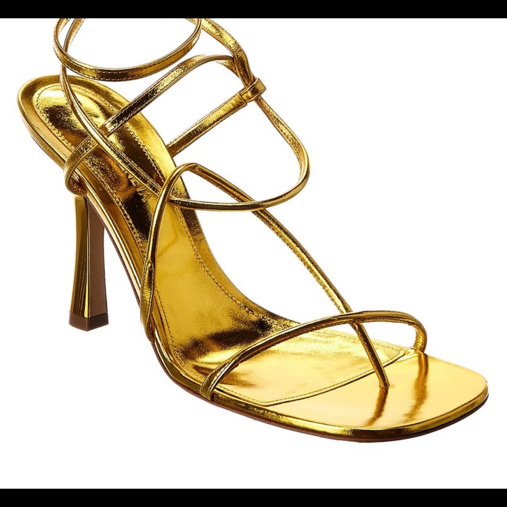 Bottega Veneta Strappy Gold Sandals